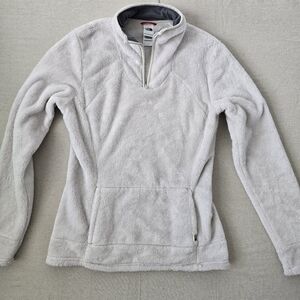The North Face Womens Quarter Zip Fleece Pullover Gray 100% Polyester size Small
